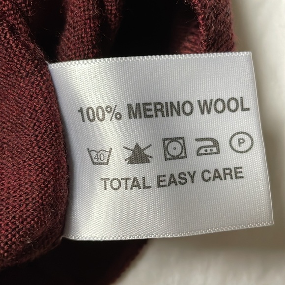 100% Wool Cardigan Maroon Unisex S/M - Picture 5 of 5